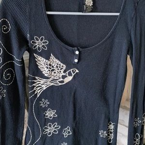 Black Lucky combed cotton shirt